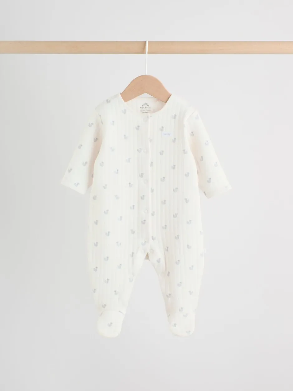 Babypakjes En Babypyjama's*Next - Baby Quilted Sleepsuits 2 Pack Grijs