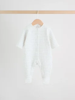 Babypakjes En Babypyjama's*Next - Baby Quilted Sleepsuits 2 Pack Grijs