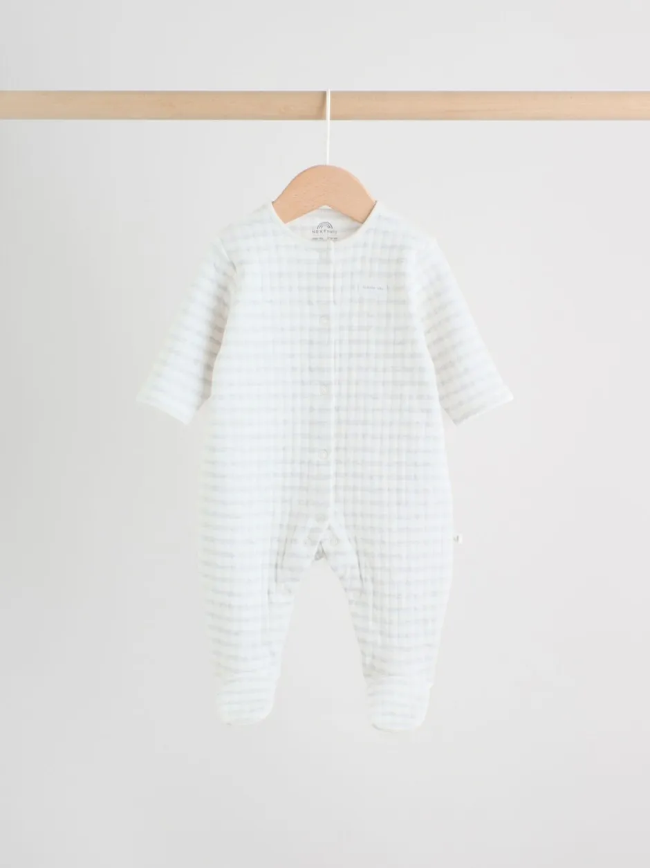 Babypakjes En Babypyjama's*Next - Baby Quilted Sleepsuits 2 Pack Grijs