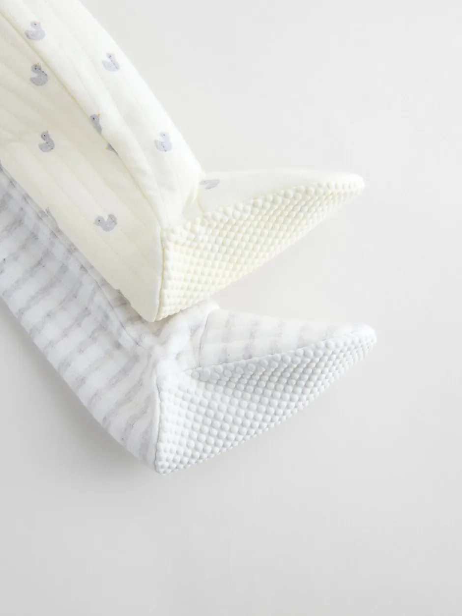 Babypakjes En Babypyjama's*Next - Baby Quilted Sleepsuits 2 Pack Grijs