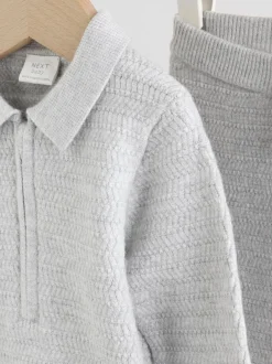 Truien En Breisels|Next Grijs - Babyset met gebreide trui en legging (0mnd-2jr)