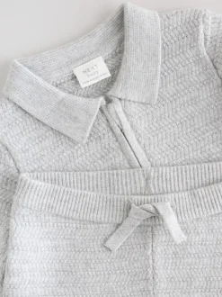 Truien En Breisels|Next Grijs - Babyset met gebreide trui en legging (0mnd-2jr)