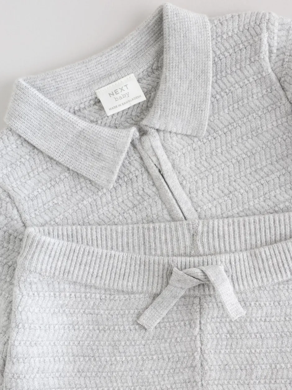 Truien En Breisels|Next Grijs - Babyset met gebreide trui en legging (0mnd-2jr)