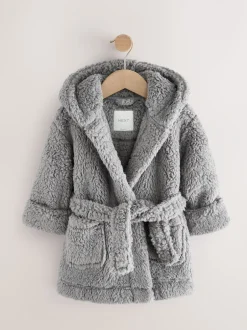 Kamerjassen|Next Grijs - Badjas van fleece voor baby's (12mnd-8jr)