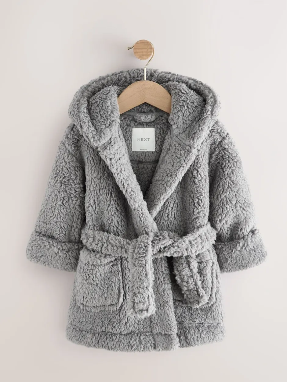 Kamerjassen|Next Grijs - Badjas van fleece voor baby's (12mnd-8jr)
