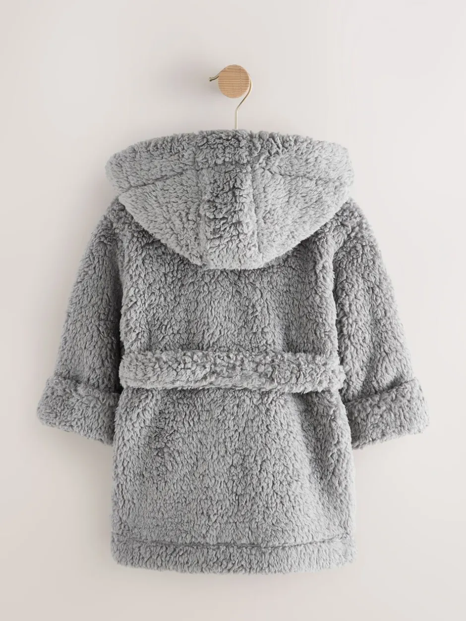 Kamerjassen|Next Grijs - Badjas van fleece voor baby's (12mnd-8jr)