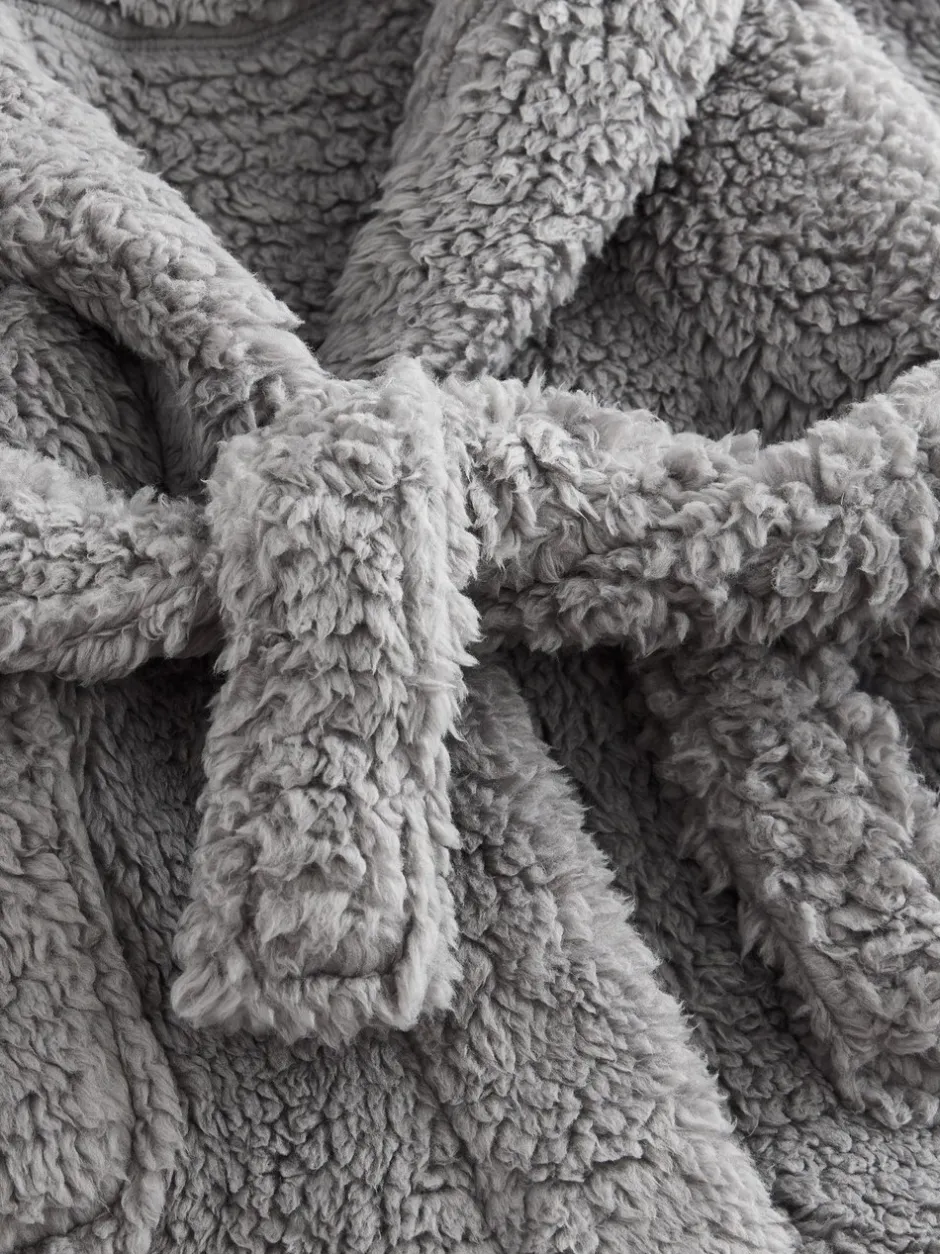 Kamerjassen|Next Grijs - Badjas van fleece voor baby's (12mnd-8jr)