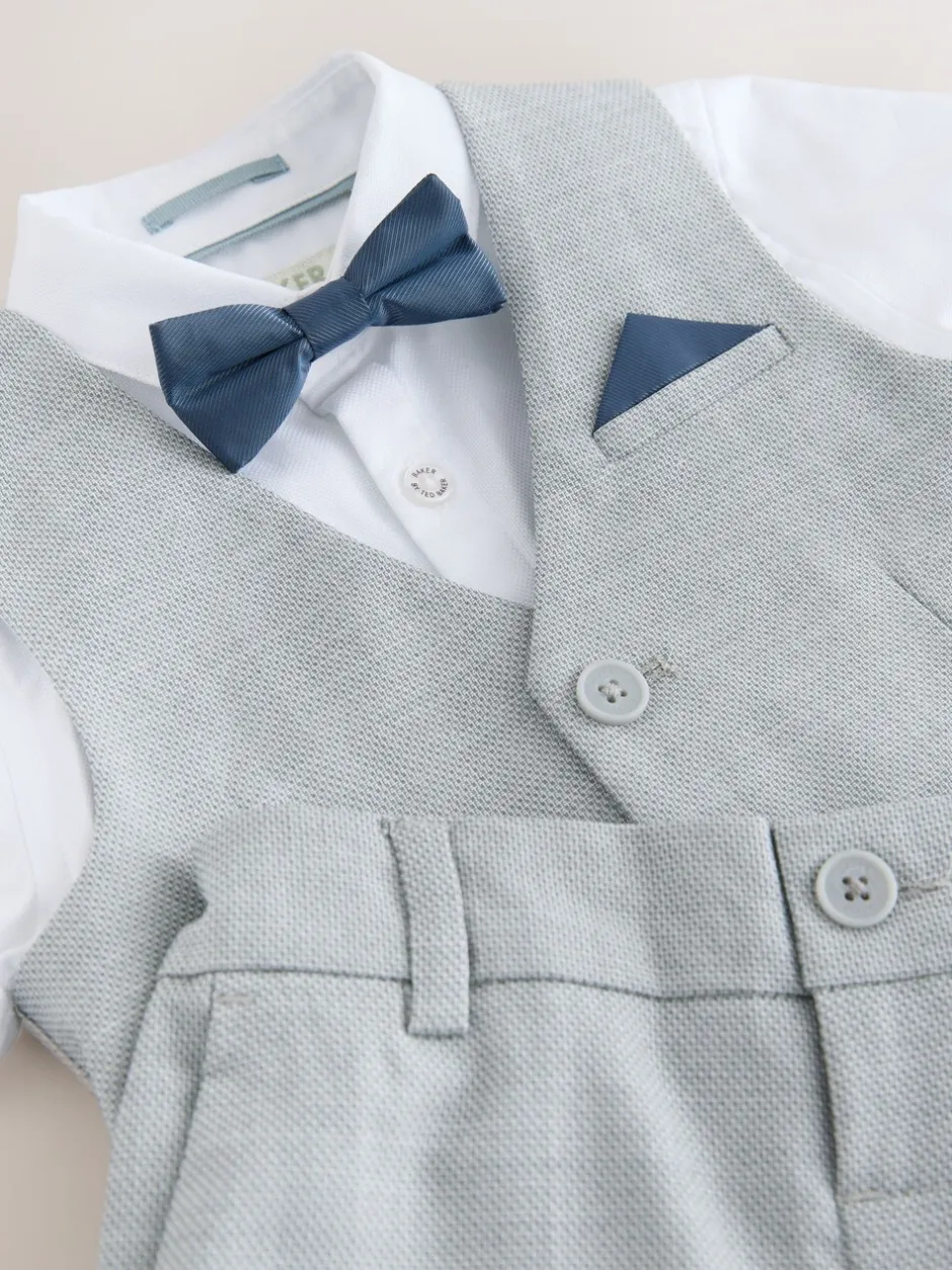 Kostuums En Herenvesten*Baker by Ted Baker - set van overhemd, gilet en short Grijs
