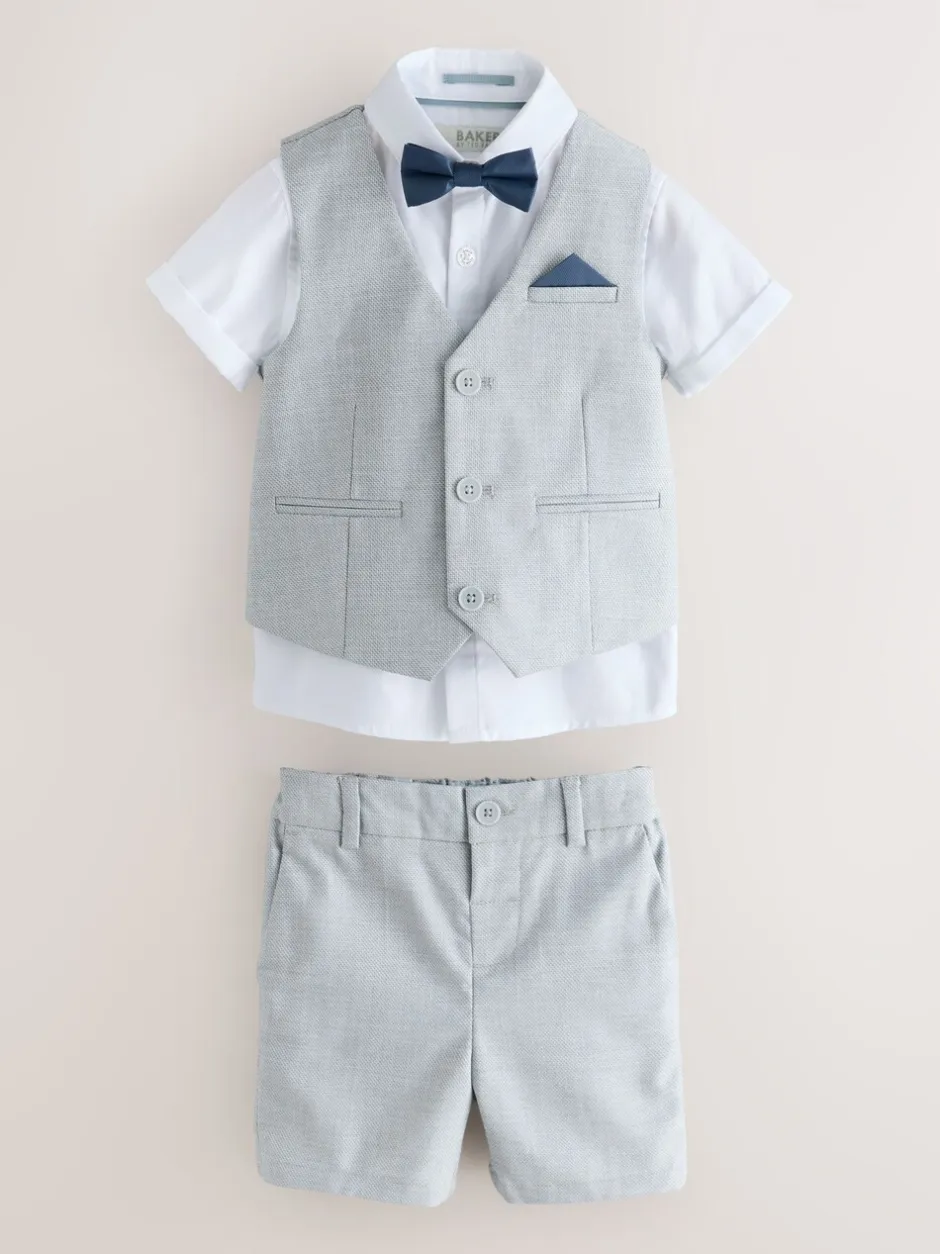 Kostuums En Herenvesten*Baker by Ted Baker - set van overhemd, gilet en short Grijs