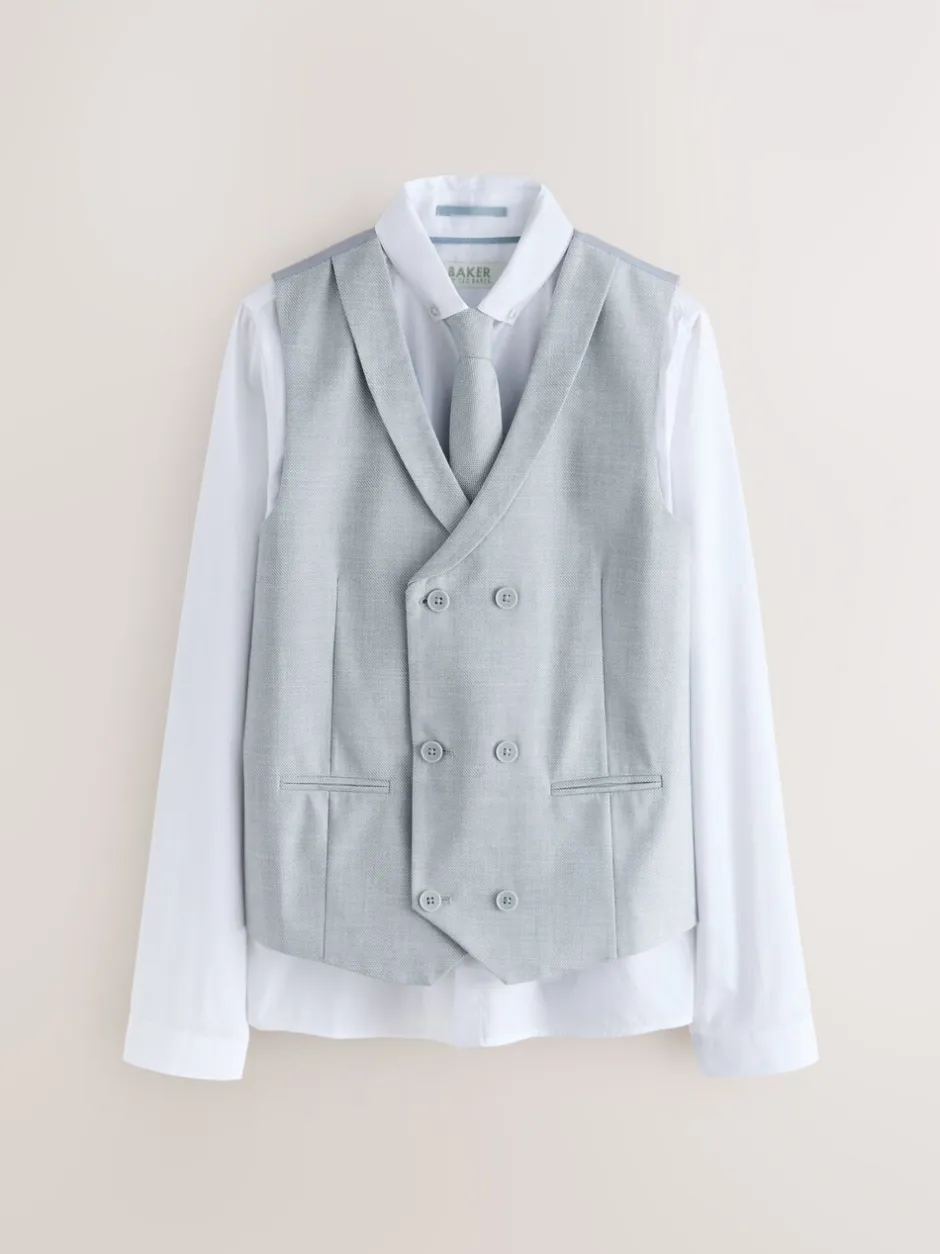 Kostuums En Herenvesten*Baker by Ted Baker - Waistcoat, Shirt And Tie Set Grijs