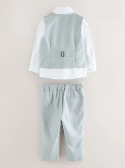 Kostuums En Herenvesten*Baker by Ted Baker - set van gilet, overhemd en broek Grijs
