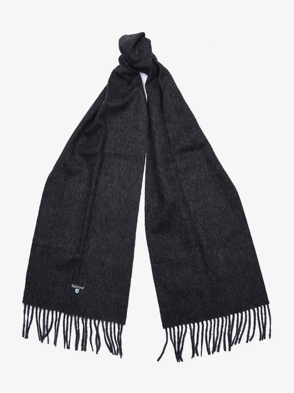 Mutsen, Sjaals En Handschoenen*Barbour Grijs - ® effen lamswollen sjaal