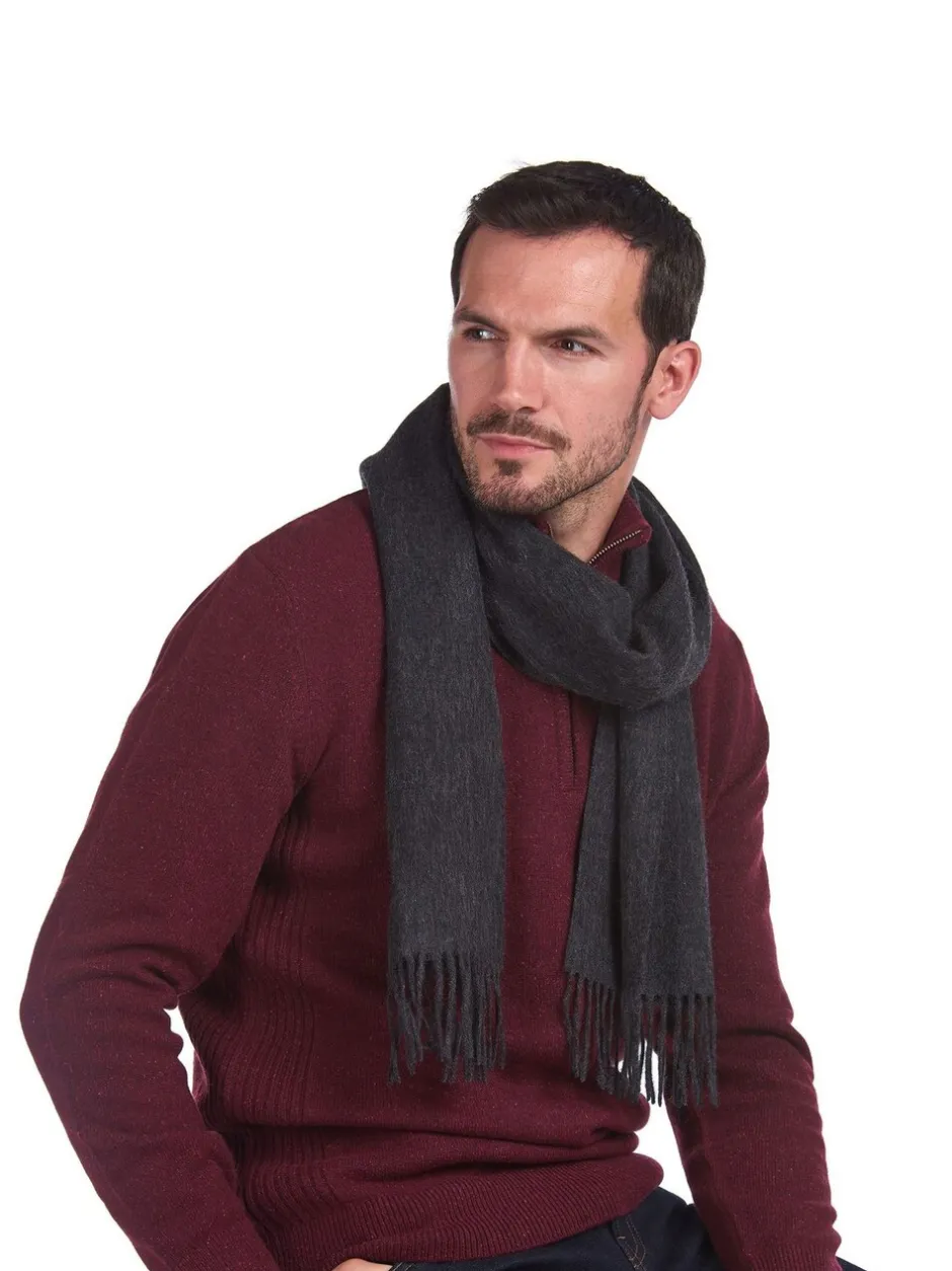 Mutsen, Sjaals En Handschoenen*Barbour Grijs - ® effen lamswollen sjaal