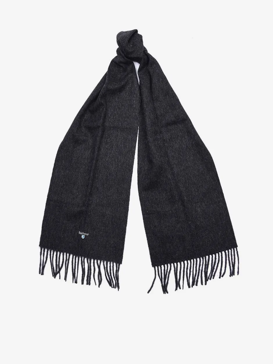 Mutsen, Sjaals En Handschoenen*Barbour Grijs - ® effen lamswollen sjaal