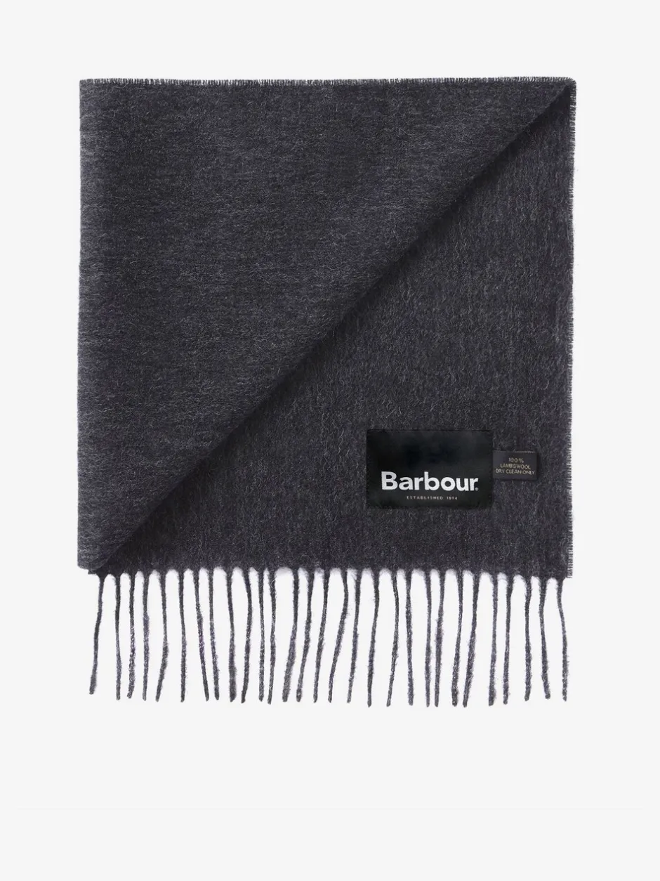 Mutsen, Sjaals En Handschoenen*Barbour Grijs - ® effen lamswollen sjaal