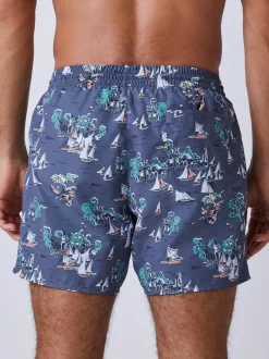 Badkleding|BOSS - Piranha Printed Swim Shorts Grijs
