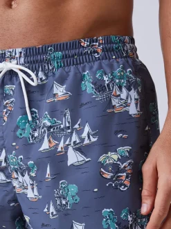 Badkleding|BOSS - Piranha Printed Swim Shorts Grijs