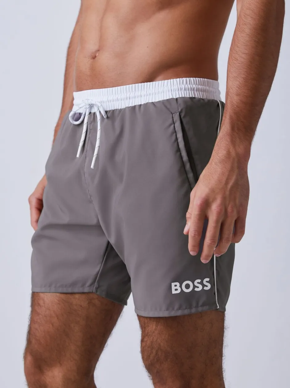 Badkleding*BOSS Grijs - Starfish sneldrogende zwembroek