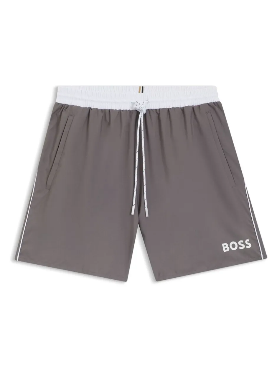 Badkleding*BOSS Grijs - Starfish sneldrogende zwembroek