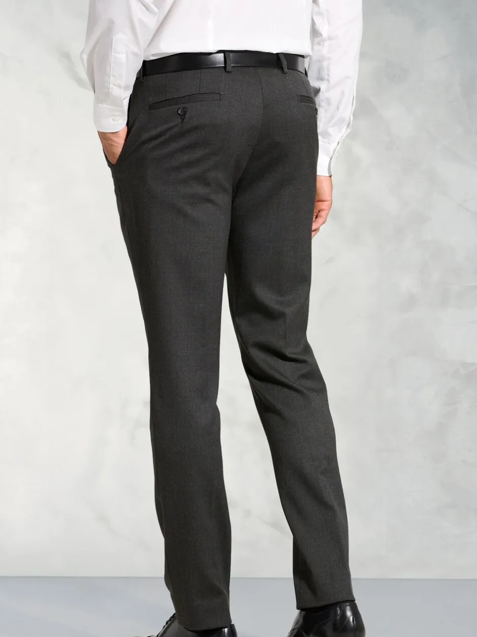 Formele Broek|Brook Taverner Grijs - Flannel Trousers