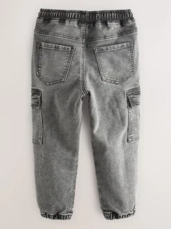 Jeans|Next - Cargo jeans met elastische taille (3-16 jr) Grijs