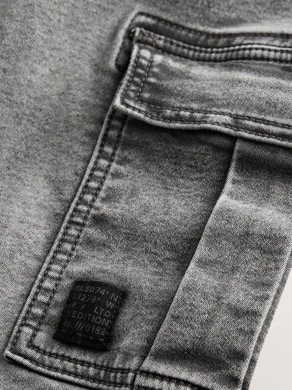 Jeans|Next - Cargo jeans met elastische taille (3-16 jr) Grijs