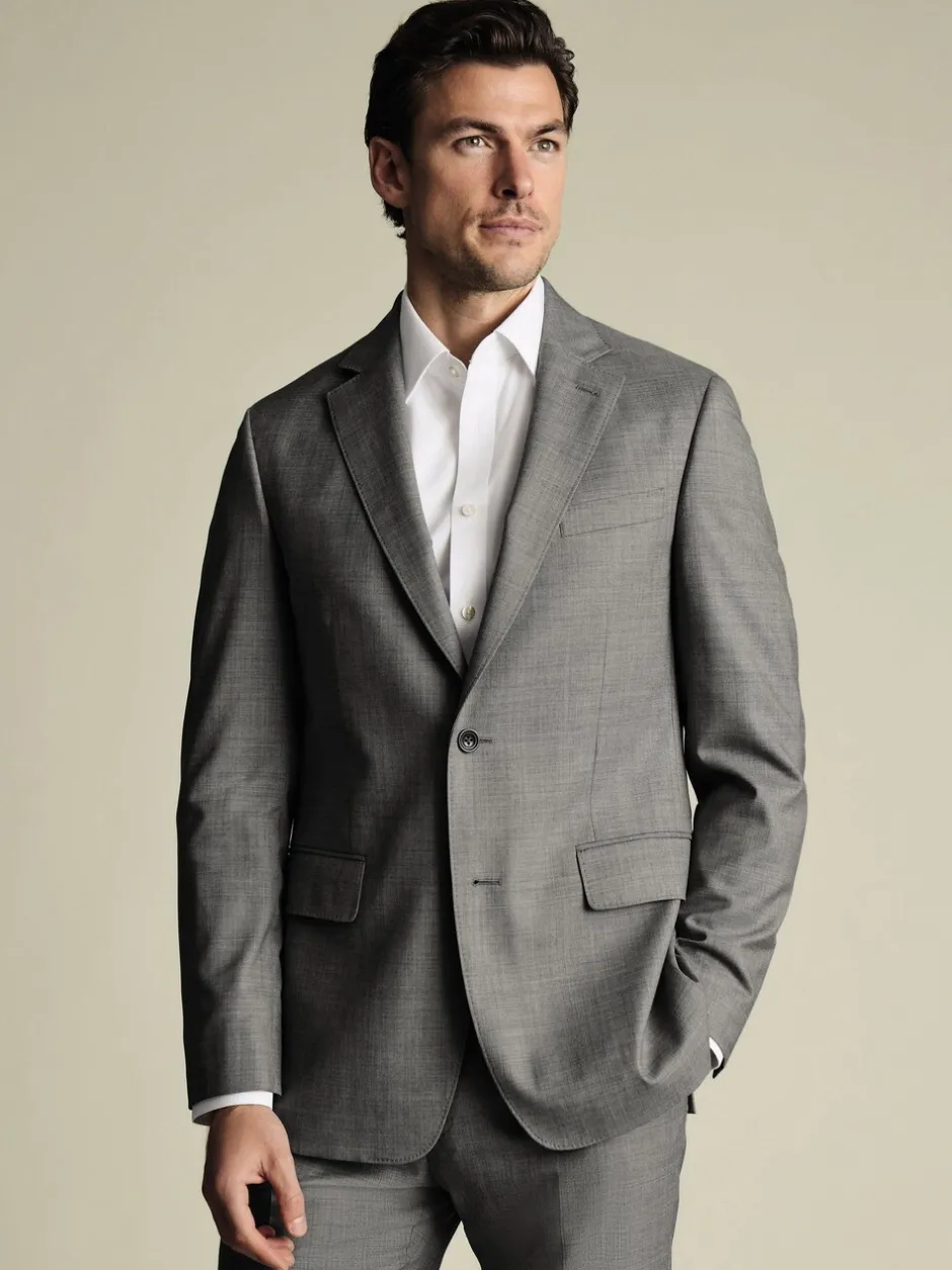 Formele Broek*Charles Tyrwhitt - Sharkskin Slim Fit Jacket Grijs