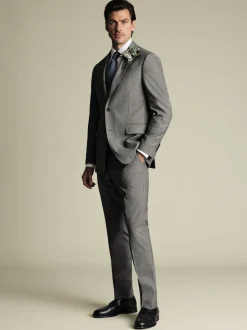 Formele Broek*Charles Tyrwhitt - Sharkskin Slim Fit Jacket Grijs