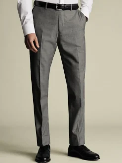 Formele Broek*Charles Tyrwhitt - Slim Fit Sharkskin Trousers Grijs