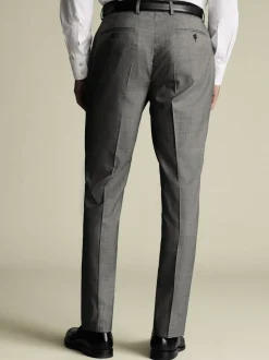 Formele Broek*Charles Tyrwhitt - Slim Fit Sharkskin Trousers Grijs