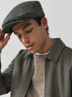 Mutsen, Sjaals En Handschoenen*Next Grijs - Check Harris Tweed Flat Cap