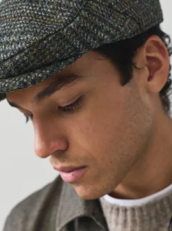 Mutsen, Sjaals En Handschoenen*Next Grijs - Check Harris Tweed Flat Cap