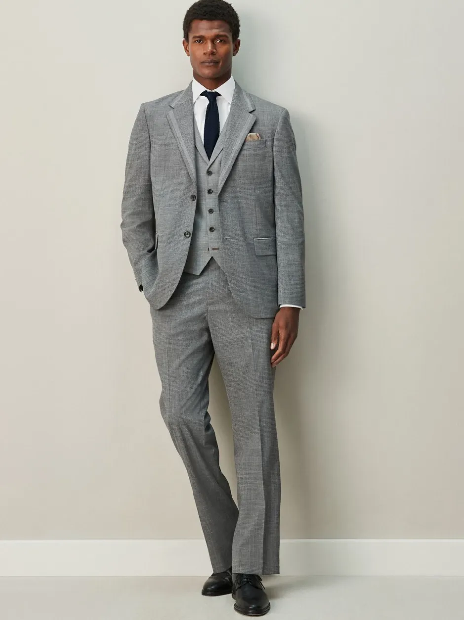 Vesten*Next - Contrast Fabric Detail Suit Waistcoat Grijs