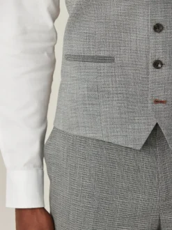 Vesten*Next - Contrast Fabric Detail Suit Waistcoat Grijs