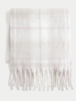 Mutsen, Handschoenen En Sjaals|Hollister - Cosy Check Scarf Grijs