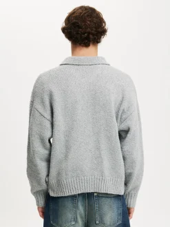 Poloshirts*Cotton On - Boxy Rugby Polo Shirt Grijs