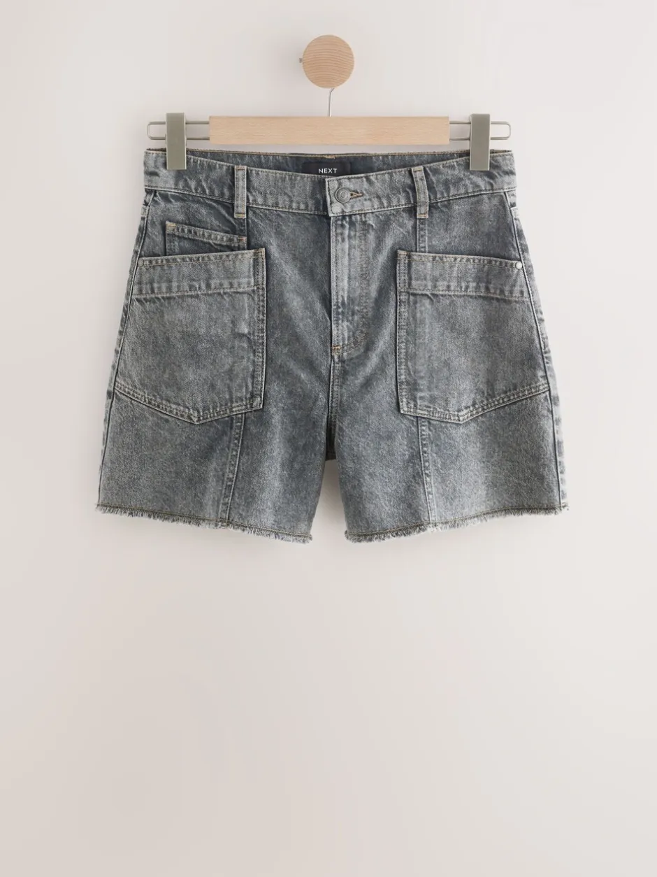 Shorts|Next Grijs - Denim Cargo Pocket Shorts