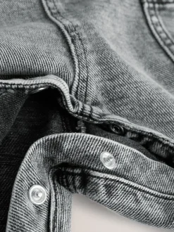 Rompertjes En Tuinbroeken|Next - Denim tuinbroek (3mnd -7jr) Grijs