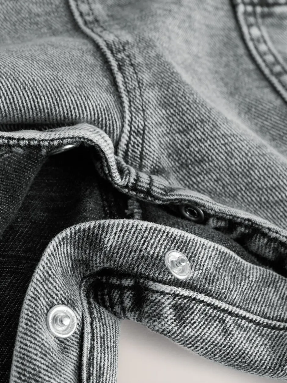Rompertjes En Tuinbroeken|Next - Denim tuinbroek (3mnd -7jr) Grijs
