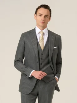 Pakken*Skopes Grijs - Enkele knoop - Cassius Tailored Fit Stripe Suit Jacket