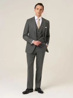 Pakken*Skopes Grijs - Enkele knoop - Cassius Tailored Fit Stripe Suit Jacket