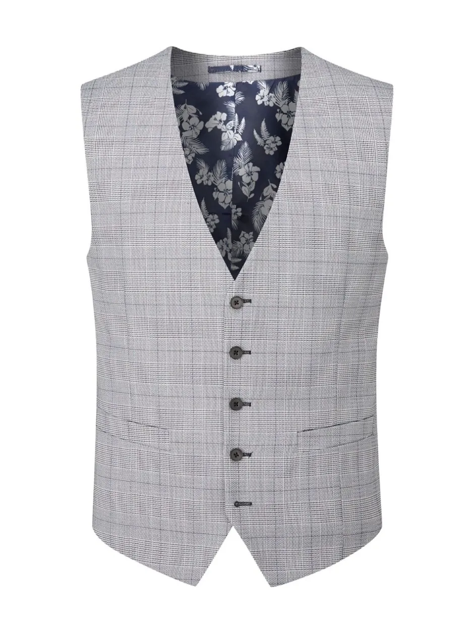 Vesten*Skopes - Enkele knoop - scoop Anello gilet met dubbele rij knopen Grijs