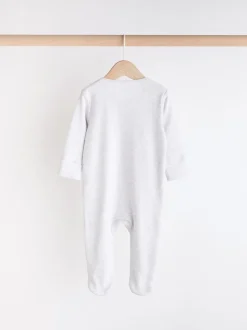 Babypakjes En Babypyjama's|Next - Essential 100% Katoenen babypakjes met rits 3 Pack (0-3jr) Grijs