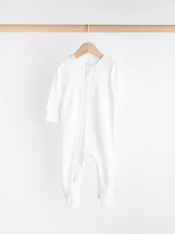 Babypakjes En Babypyjama's|Next - Essential 100% Katoenen babypakjes met rits 3 Pack (0-3jr) Grijs