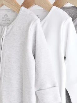 Babypakjes En Babypyjama's|Next - Essential 100% Katoenen babypakjes met rits 3 Pack (0-3jr) Grijs