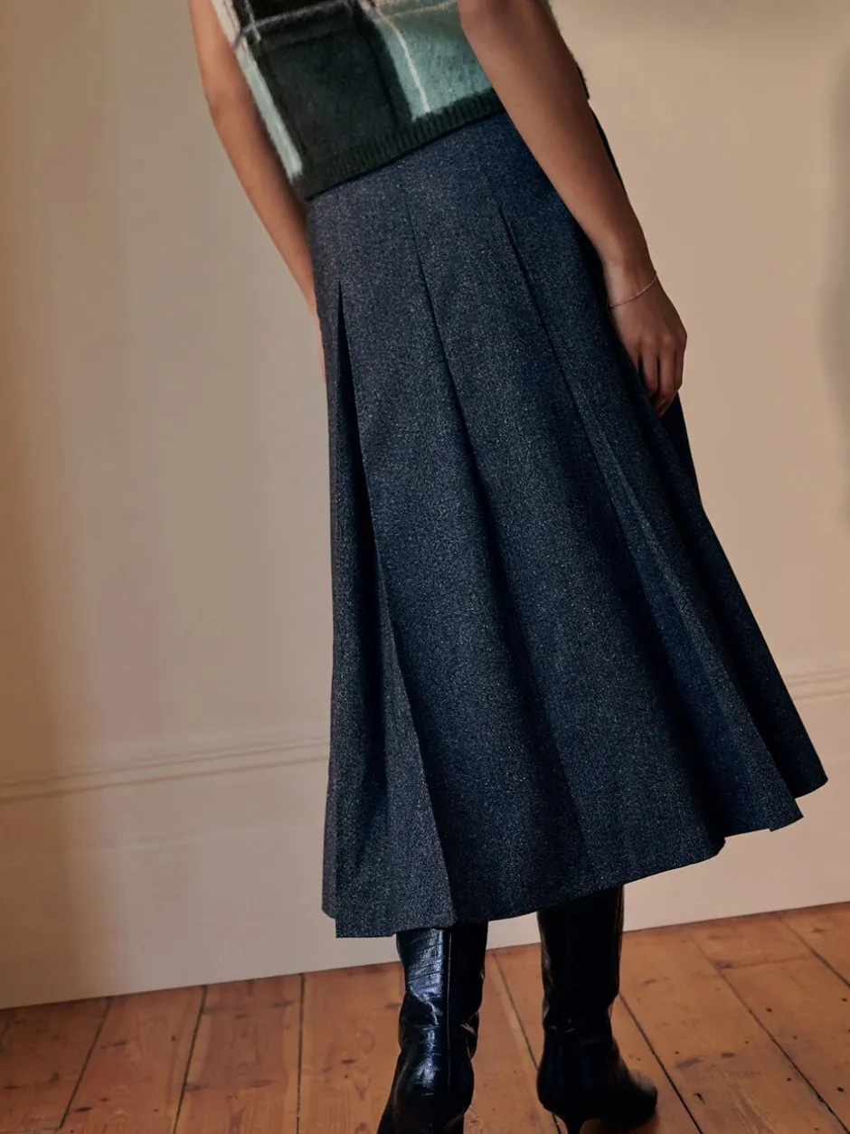 Rokken*Next Grijs - Fleck Pleated Midi Skirt