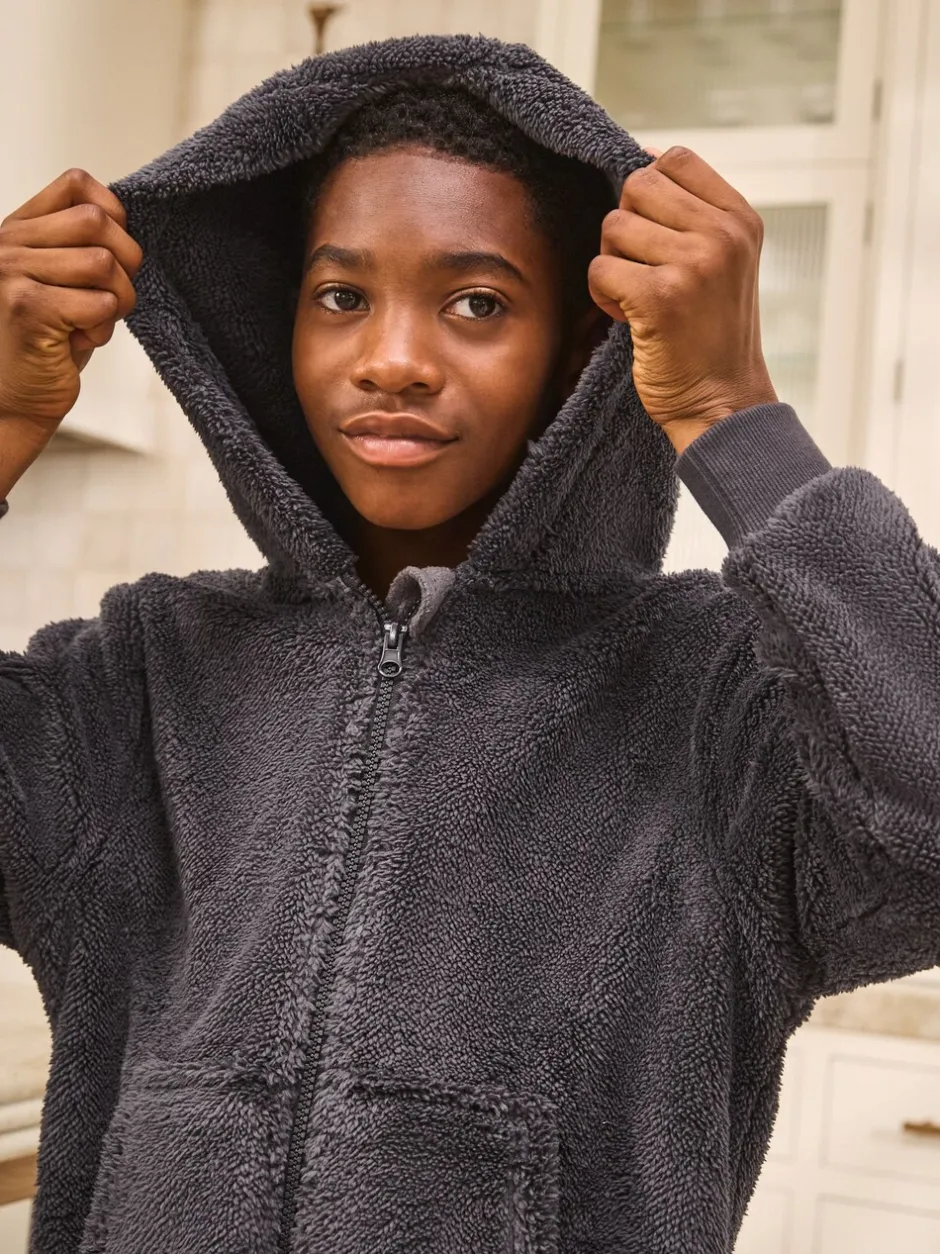 Nachtkleding En Pyjama's|Next - Fleece onesie (3-16 jr) Grijs
