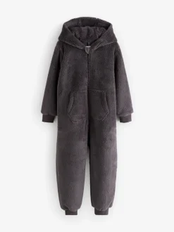 Nachtkleding En Pyjama's|Next - Fleece onesie (3-16 jr) Grijs