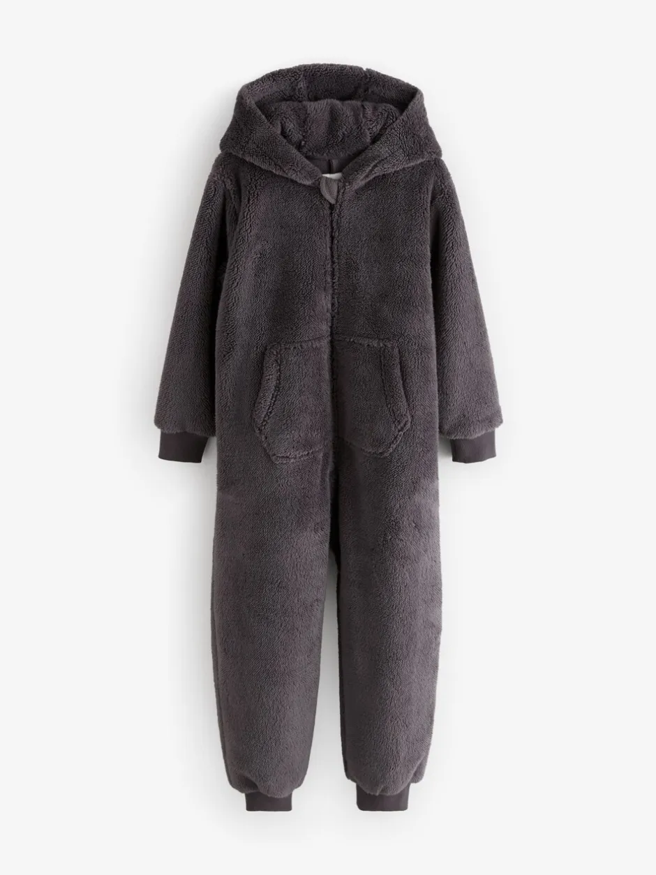 Nachtkleding En Pyjama's|Next - Fleece onesie (3-16 jr) Grijs