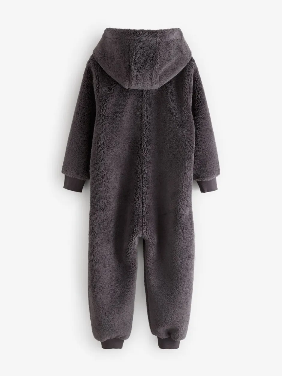 Nachtkleding En Pyjama's|Next - Fleece onesie (3-16 jr) Grijs